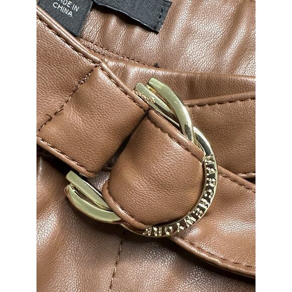 Marc New York Andrew Marc Womens Cognac Faux Leather Cropped Pants 2 - Picture 14 of 16